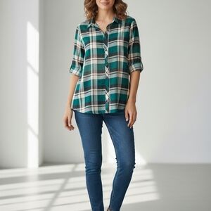 Have Green Plaid Shirt for Women